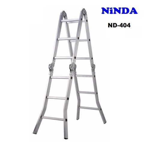 (2,3m) Thang nhôm Ninda ND-404 gấp 4 khúc