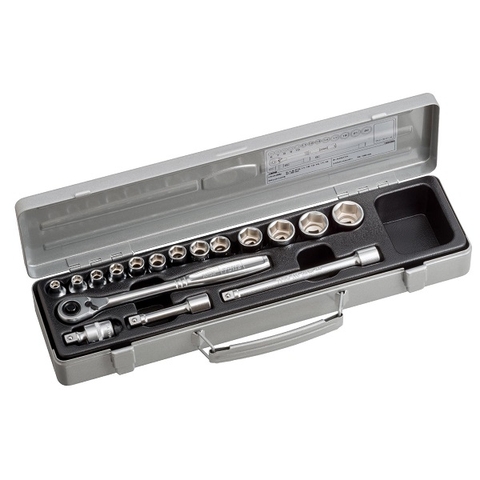 Hộp đầu khẩu và cần vặn TONE 17 chi tiết 3/8" 1560MS