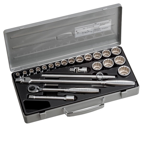 Hộp đầu khẩu và cần vặn TONE 25 chi tiết 1/2" 160M