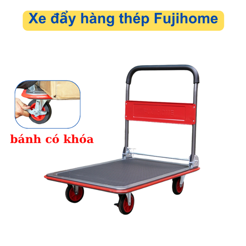 Xe đẩy hàng 4 bánh sàn thép Fujihome SH-300N
