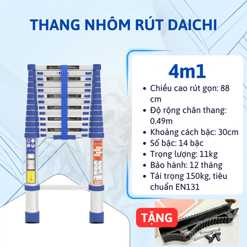 Thang rút đơn Daichi màu xanh TDA-41X (4.1m)