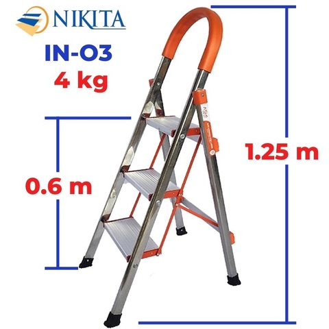 Thang Ghế Inox 3 Bậc Nikita NKT-IN03