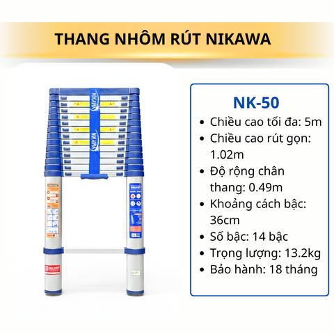 Thang rút đơn Nikawa NK-50 (5m)