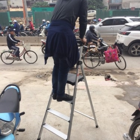 Thang nhôm ghế gia đình 5 bậc Ninda ND-H05