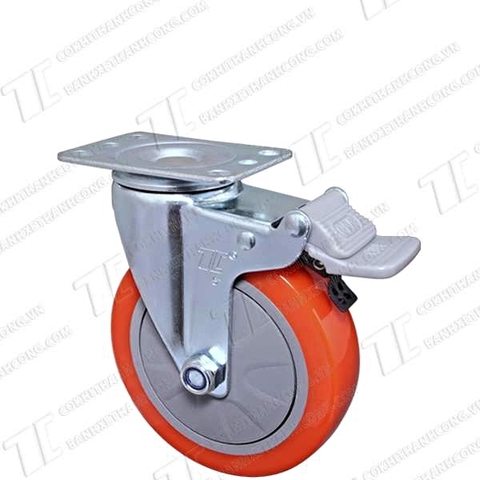 Bánh xe PU AHN125 khóa (125mm)