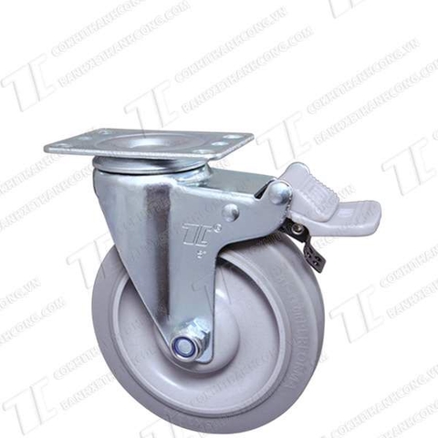 Bánh xe cao su nhiệt AHQ125 Khóa (125mm)