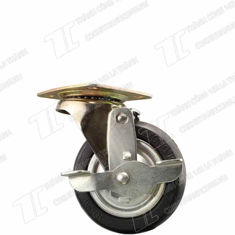 Bánh xe đẩy LK100 cao su khóa (100mm)