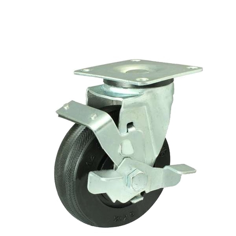 Bánh xe cao su DPL130 Khóa (125mm)