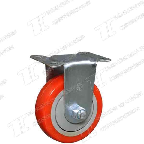 Bánh xe đẩy HB 100 PU nhựa đỏ Tĩnh