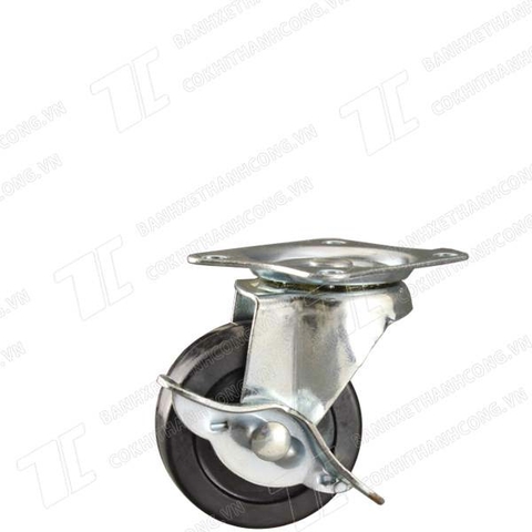 Bánh xe cao su TQR 65 khóa (65mm)