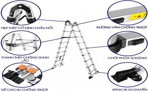 Thang rút chữ a 3.2m Nikita NKT - AID64