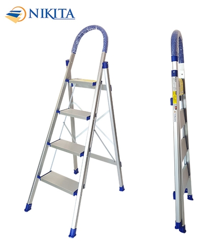 Thang nhôm ghế 4 bậc Nikita NKT -DL04