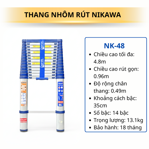 Thang rút đơn Nikawa NK-48 (4,8m)