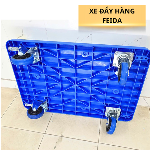 Xe đẩy hàng Feida 300kg sàn nhựa bánh chống ồn FD-300
