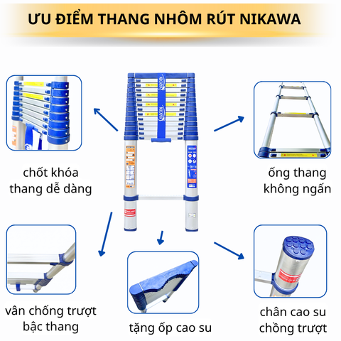 Thang nhôm rút đơn Nikawa NK-60 (5.8m)