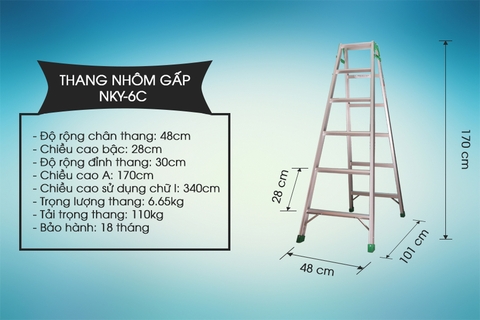 Thang chữ A (1,78m)  Nikawa NKY-6C