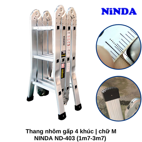Thang Nhôm Gấp Chữ M Ninda ND-403 (1.7m)