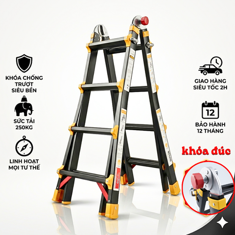 Thang nhôm gấp (rút lồng) đa năng Benboo BB-44 4 bậc
