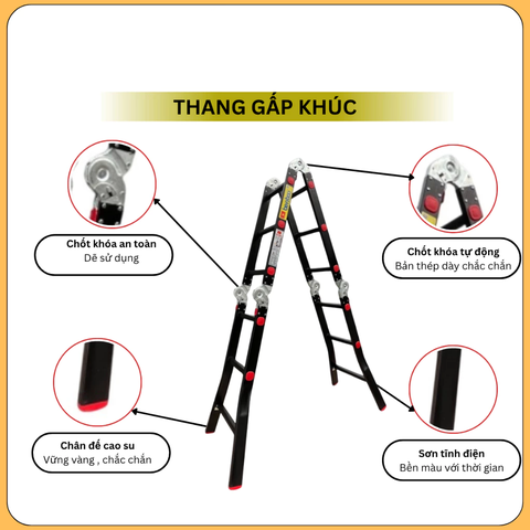 Thang nhôm gấp 4 đoạn Benboo BB-M43 (1,8m)