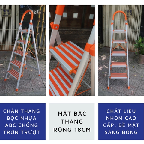Thang nhôm ghế 4 bậc Nikawa  NKA-04