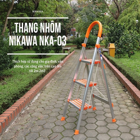 Thang nhôm ghế 3 bậc Nikawa NKA-03