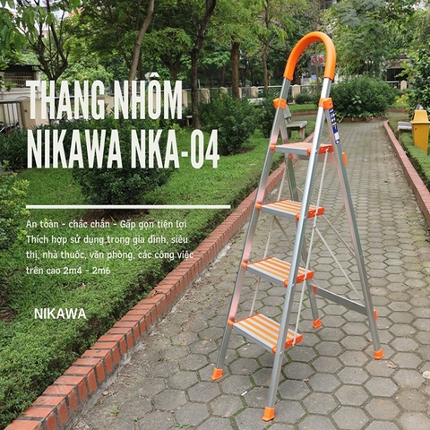 Thang nhôm ghế 4 bậc Nikawa  NKA-04