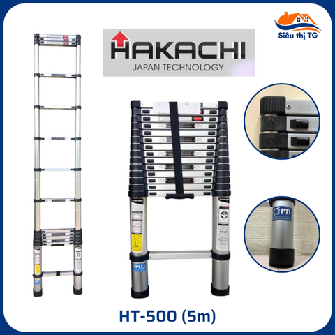 Thang nhôm rút 5m Hakachi HT-500CP