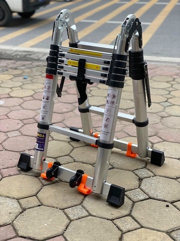 Thang nhôm rút chữ A NiNDA NDS-38AI (1.9m-3.8m)