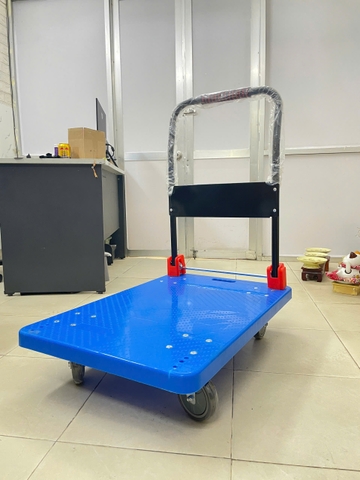 Xe đẩy hàng 4 bánh sàn nhựa khung thép 300kg FWSL-9001
