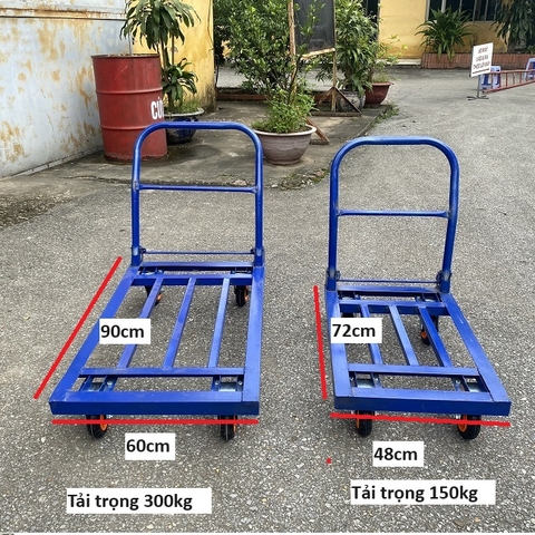 Xe kéo hàng 4 bánh khung xương thép 300-350kg