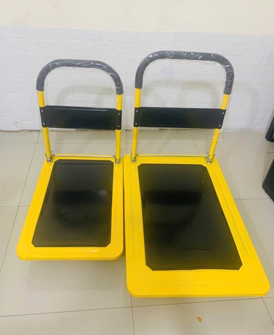 Xe đẩy hàng sàn thép 4 bánh vàng đen 150kg
