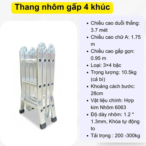 Thang Nhôm Gấp Chữ M Ninda ND-403 (1.7m)