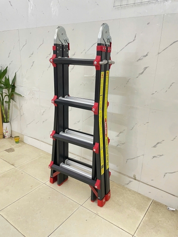 Thang nhôm gấp (rút lồng) đa năng Benboo BB-44G 4 bậc khóa gạt