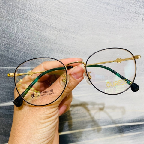 Gọng kính cận 9063 8509 hợp kim thời trang mắt kính OURESS nam nữ siêu nhẹ siêu bền