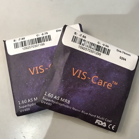 Tròng kính viscare cận/viễn/loạn mỏng 1.60 chống uv, chống ánh sáng xanh thời trang thương hiệu chính hãng mắt kính OURESS