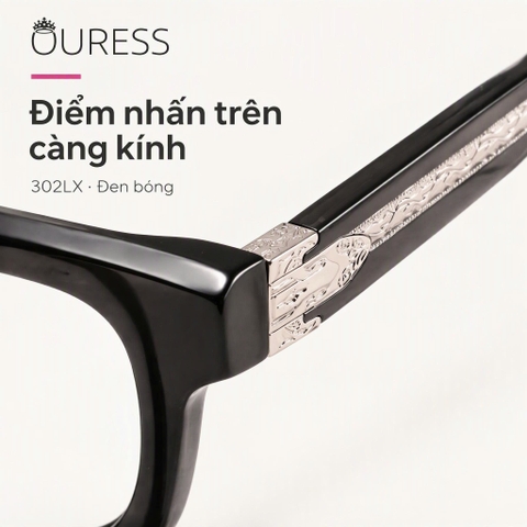 Gọng kính nhựa acetate 302LX cận /viễn/loạn thời trang cao cấp nam nữ siêu bền OURESS