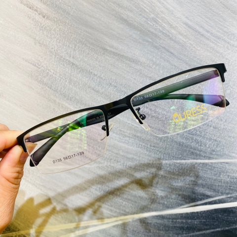 Gọng kính cận D135 3339 nửa khung hợp kim mắt kính OURESS thời trang nam nữ siêu bền