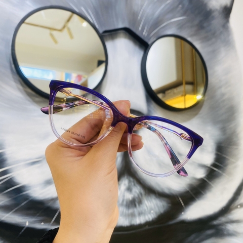 Gọng kính unisex nhựa Acetate cao cấp, dáng mắt mèo thời trang AC8024