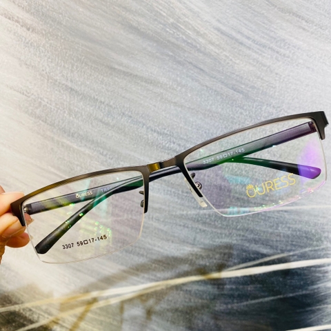 Gọng kính cận A7025 3307 A7009 nửa khung hợp kim mắt kính OURESS thời trang nam nữ siêu bền