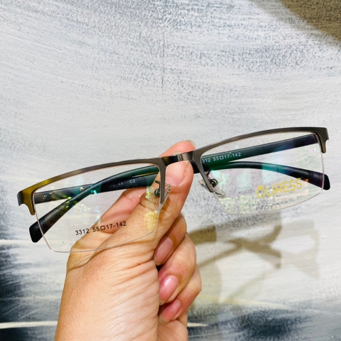 Gọng kính cận 3312 A7085 hợp kim cước OURESS thời trang nam nữ siêu bền