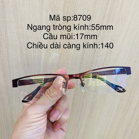Gọng kính titanium 8163 6816 8709 8097 2097 2098 nửa khung thời trang nữ cao cấp OURESS