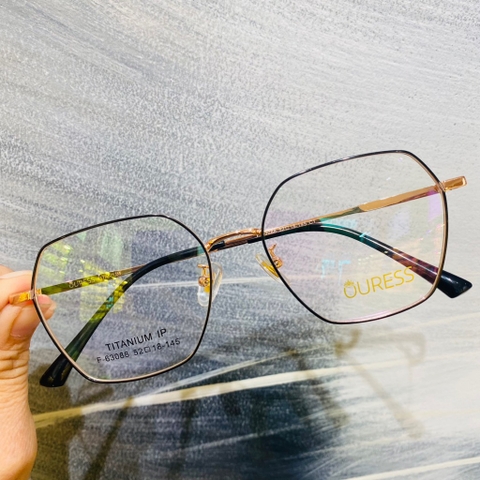 Gọng kính cận F63088 và 9053 BL7066 chất liệu titan thời trang mắt kính OURESS nam nữ siêu nhẹ siêu bền