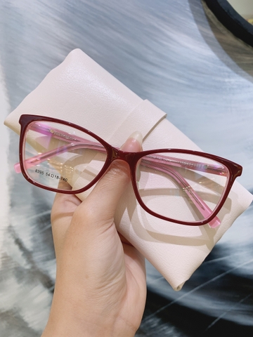 Gọng kính unisex nhựa Acetate cao cấp, dáng mắt mèo thời trang 8395
