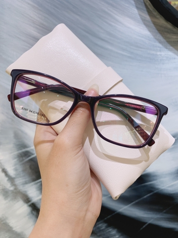 Gọng kính unisex nhựa Acetate cao cấp, dáng mắt mèo thời trang 8395