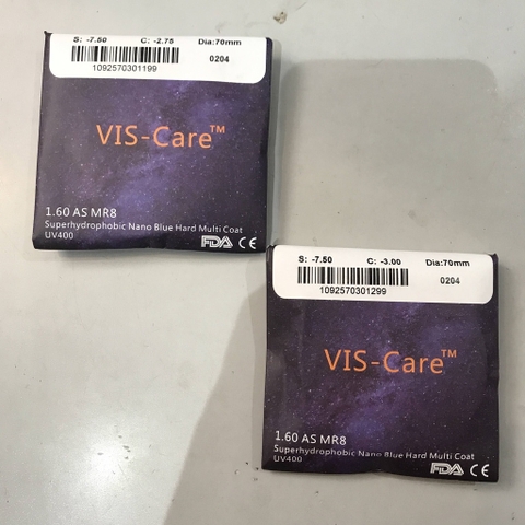 Tròng kính viscare cận/viễn/loạn mỏng 1.60 chống uv, chống ánh sáng xanh thời trang thương hiệu chính hãng mắt kính OURESS