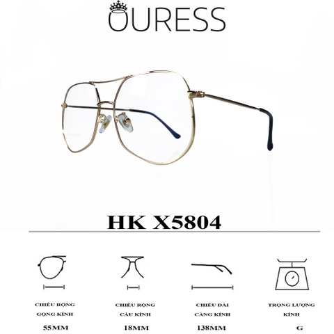 Gọng kính hợp kim x5804 thời trang nam nữ cá tính siêu nhẹ siêu bền OURESS