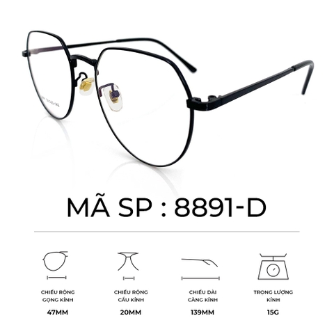 GỌNG KÍNH HỢP KIM SIÊU NHẸ THỜI TRANG - 8891