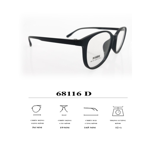 Gọng kính nhựa tr68116 thời trang nam nữ siêu nhẹ siêu bền OURESS