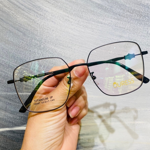 Gọng kính cận 16597 chất liệu titan thời trang mắt kính OURESS nam nữ siêu nhẹ siêu bền