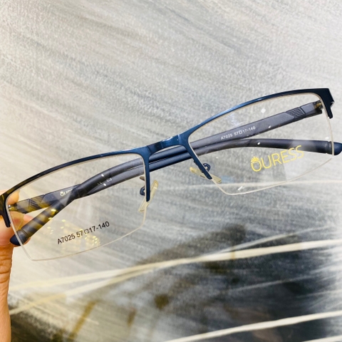 Gọng kính cận A7025 3307 A7009 nửa khung hợp kim mắt kính OURESS thời trang nam nữ siêu bền